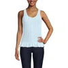 Lands' End Cotton Boucle Ruffle Hem Sleeveless Sweater In Blue