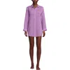 Lands' End Cotton Gauze Button Down Swim Cover-up Shirt Dress In Wild Lilac