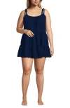 Lands' End Cotton Gauze Metallic Tiered Mini Cover-up Dress In Animal Print