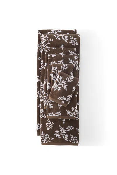 Lands' End Cotton Jacquard 6-piece Bath Towel Set In Brown