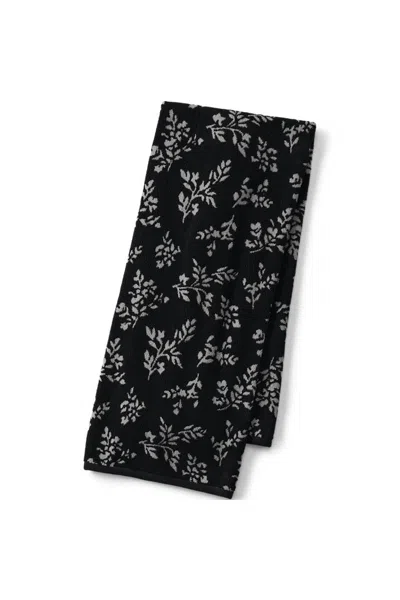 Lands' End Cotton Jacquard Bath Towel In Black