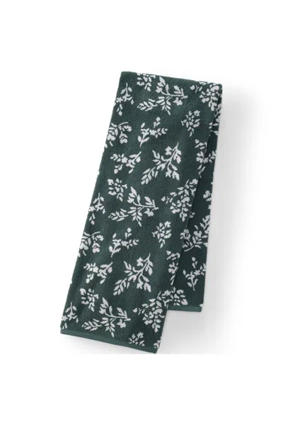 Lands' End Cotton Jacquard Bath Towel In Green