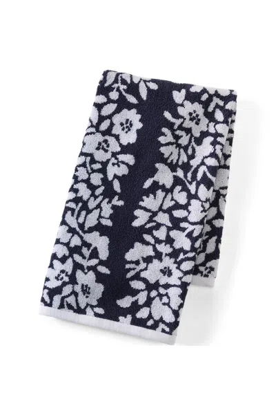 Lands' End Cotton Jacquard Hand Towel In Blue