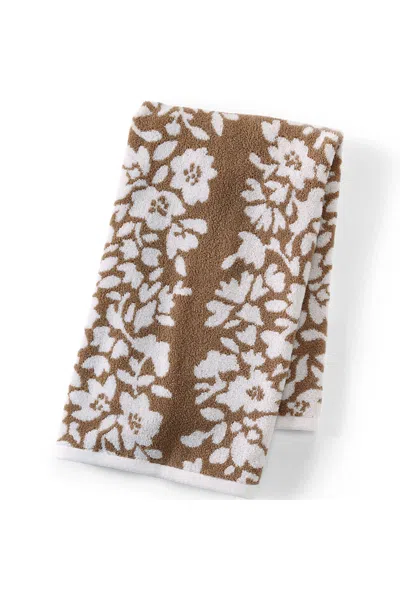Lands' End Cotton Jacquard Hand Towel In Brown