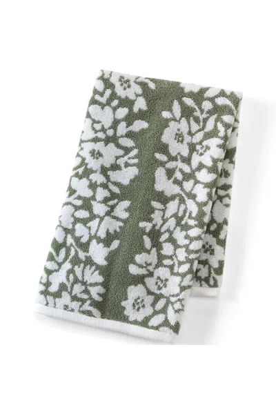 Lands' End Cotton Jacquard Hand Towel In Green