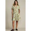 Lands' End Cotton Jersey Tiered Mini Dress In Green