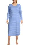 Lands' End Cotton Long Sleeve Midcalf Nightgown In Animal Print
