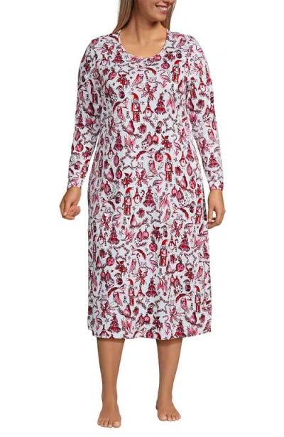 Lands' End Cotton Long Sleeve Midcalf Nightgown