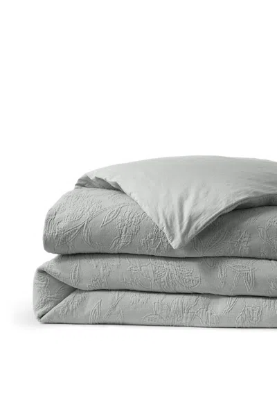 Lands' End Cotton Matelasse Duvet Bed Cover In Gray