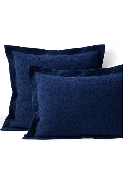 Lands' End Cotton Matelasse Pillow Sham In Blue