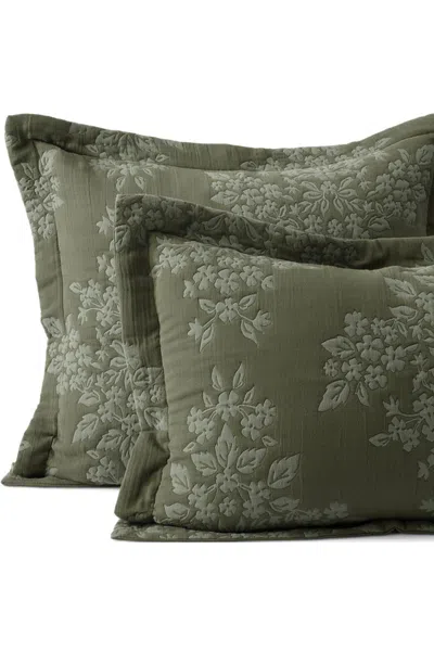 Lands' End Cotton Matelasse Pillow Sham In Green