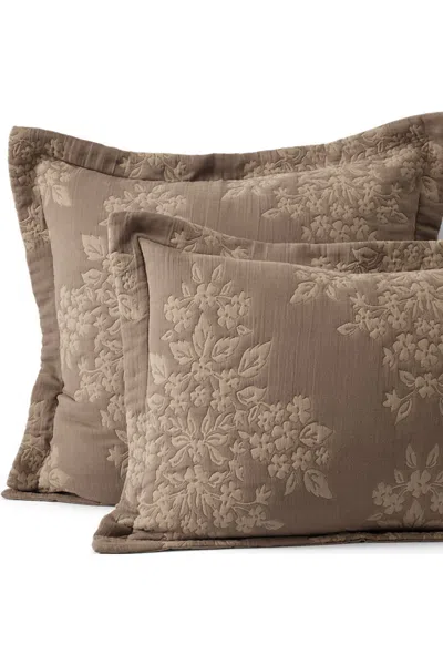 Lands' End Cotton Matelasse Pillow Sham In Brown