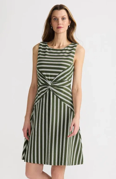 Lands' End Cotton Modal Boatneck Twist Dress In Black