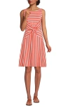 Lands' End Cotton Modal Boatneck Twist Dress In Red