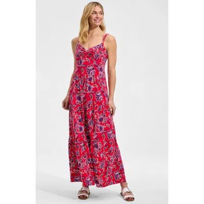Lands' End Cotton Modal Twist Front Tiered Maxi Dress In Multi