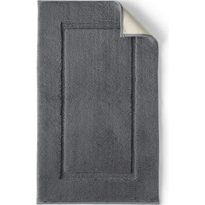 Lands' End Cotton Non-skid Contour Bath Rug In Gray