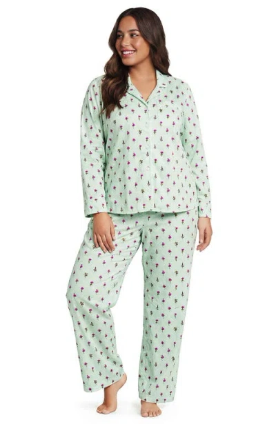 Lands' End Cotton Poplin 2 Piece Pajama Set In Multi
