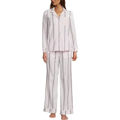 Lands' End Cotton Poplin 2 Piece Pajama Set In Multi