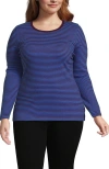 Lands' End Cotton Rib T-shirt In Blue