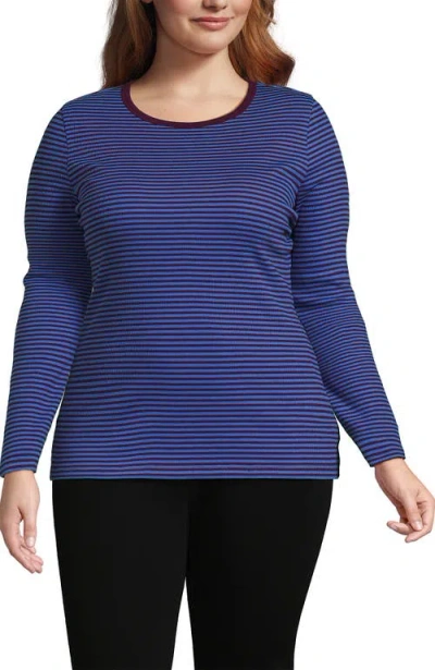 Lands' End Cotton Rib T-shirt In Blue