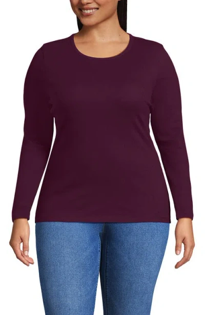 Lands' End Cotton Rib T-shirt In Purple