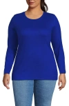 Lands' End Cotton Rib T-shirt In Blue