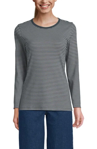 Lands' End Cotton Rib T-shirt In Gray