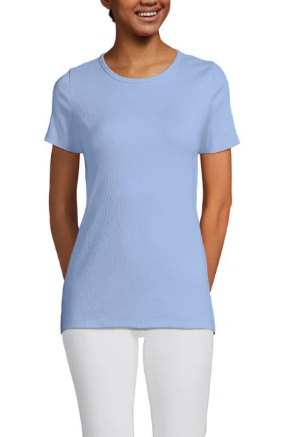 Lands' End Cotton Rib T-shirt In Blue