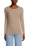 Lands' End Cotton Rib T-shirt In Brown