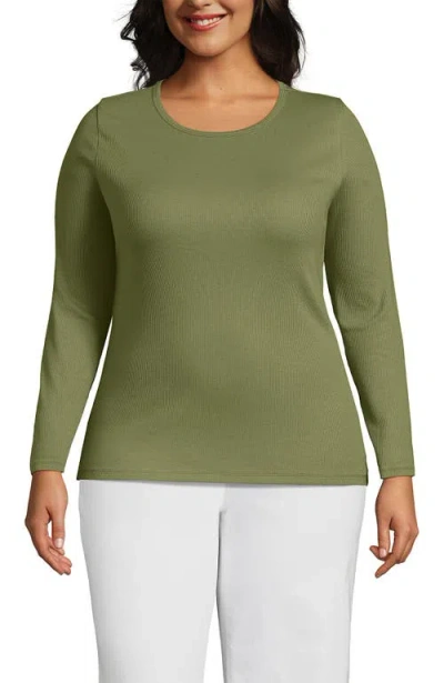 Lands' End Cotton Rib T-shirt In Green