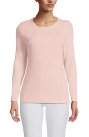 Lands' End Cotton Rib T-shirt In Pink