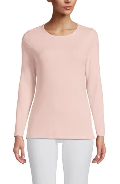 Lands' End Cotton Rib T-shirt In Pink