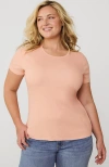 Lands' End Cotton Rib T-shirt In Pink