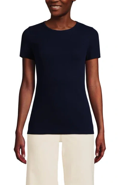 Lands' End Cotton Rib T-shirt In Blue