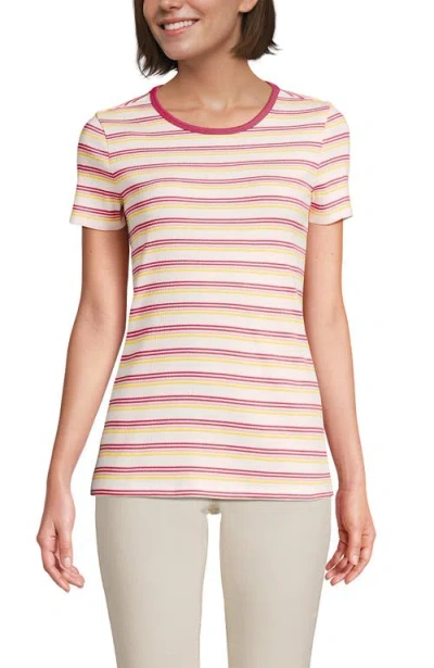 Lands' End Cotton Rib T-shirt In Pink