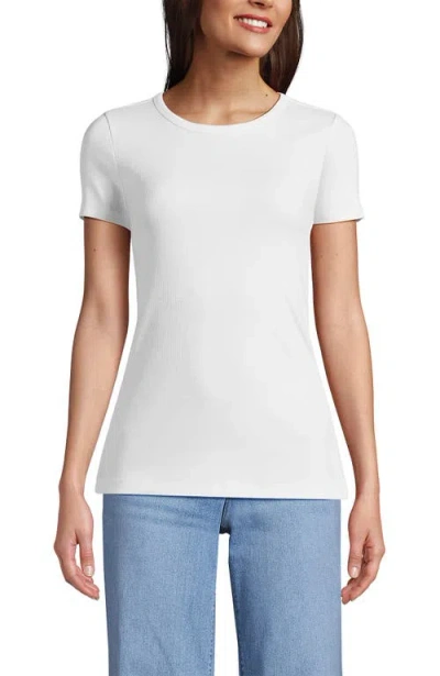 Lands' End Cotton Rib T-shirt In White