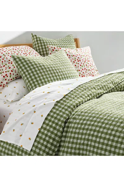 Lands' End Cotton Seersucker Pillow Sham In Green