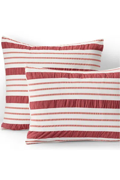 Lands' End Cotton Seersucker Pillow Sham In Red