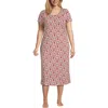 Lands' End Cotton Short Sleeve Midcalf Nightgown In Multi