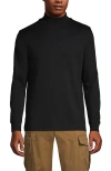Lands' End Cotton Supima Mock Turtleneck In Black