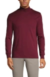Lands' End Cotton Supima Mock Turtleneck In Burgundy