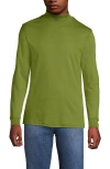 Lands' End Cotton Supima Mock Turtleneck In Green