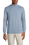 Lands' End Cotton Supima Mock Turtleneck In Pale Slate Blue