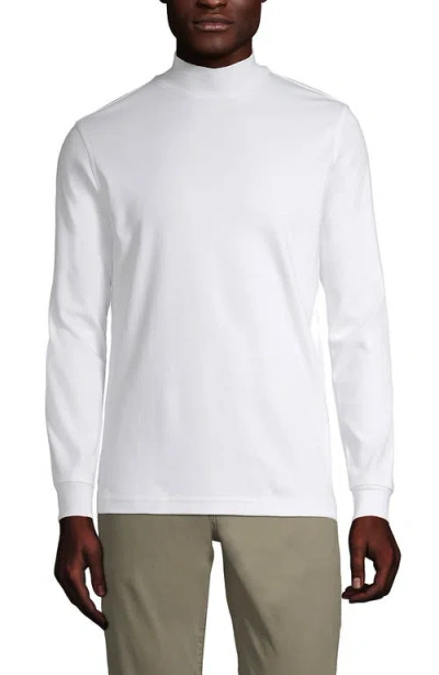 Lands' End Cotton Supima Mock Turtleneck In White