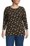 Lands' End Plus Size 3/4 Sleeve Cotton Supima Tunic In Multi