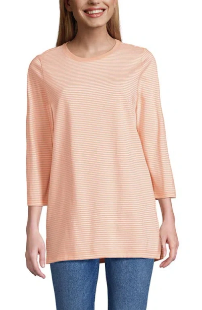 Lands' End 3/4 Sleeve Cotton Supima Tunic In Pink