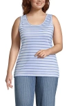 Lands' End Cotton Tank Top In Blue