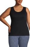 Lands' End Cotton Tank Top In Black