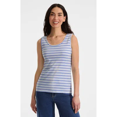 Lands' End Cotton Tank Top In Blue