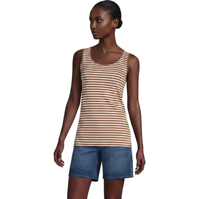 Lands' End Cotton Tank Top In Neutral